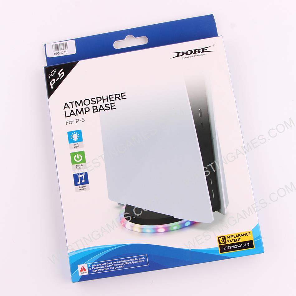 Multifunctional Dock Stand with Atmosphere Lamp LED Light Holder Game Accessories TP5-1562 for PS5 Digital / Optical Drive Edition Game Console