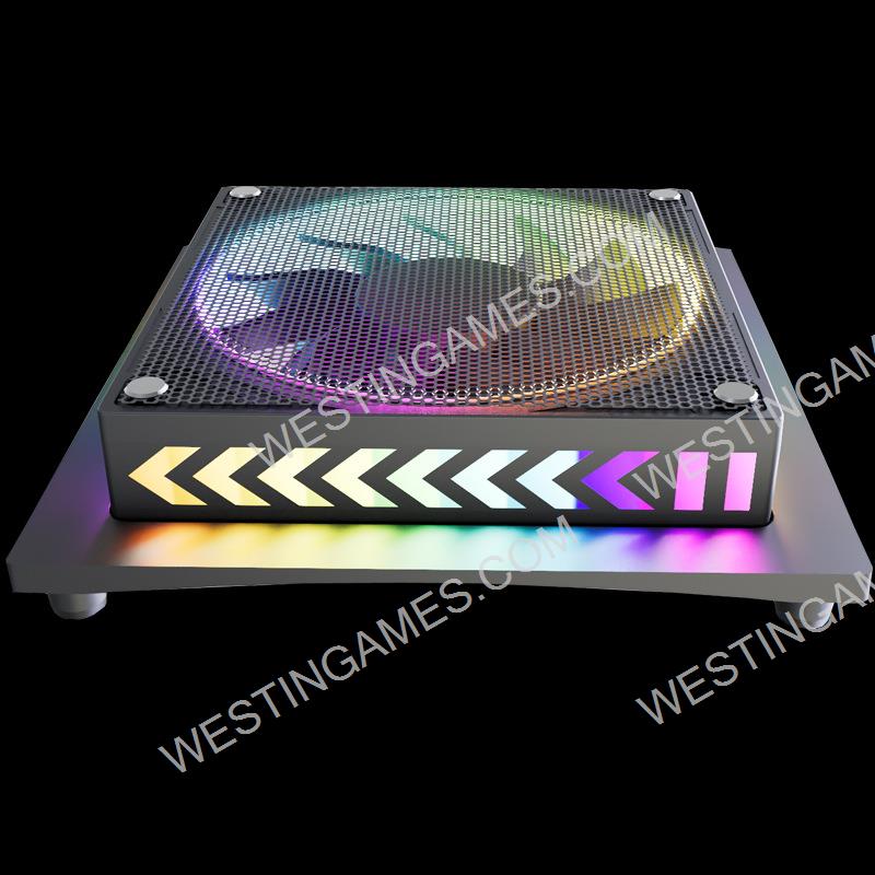Dustproof Cover Metal Net Fan External Cooling System Top Cooling Fan with RGB LED Ligh for Xbox Series X Console