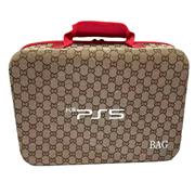 Protective Deluxe Bag Adjustable Handle Bag Travel Carrying Case For For PS5 Console - Brown