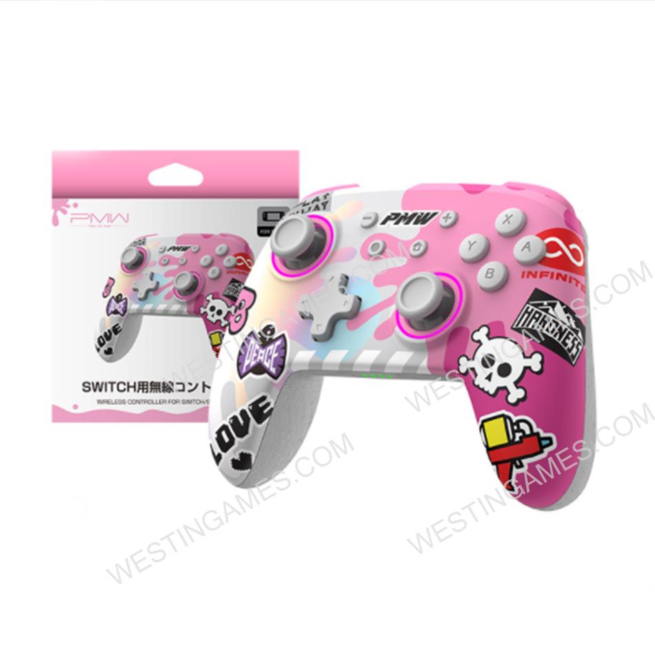 Splatoon Exclusive Wireless Gamepad Controller WakeUp Compatible for Switch/Switch lite/Switch OLED Pink