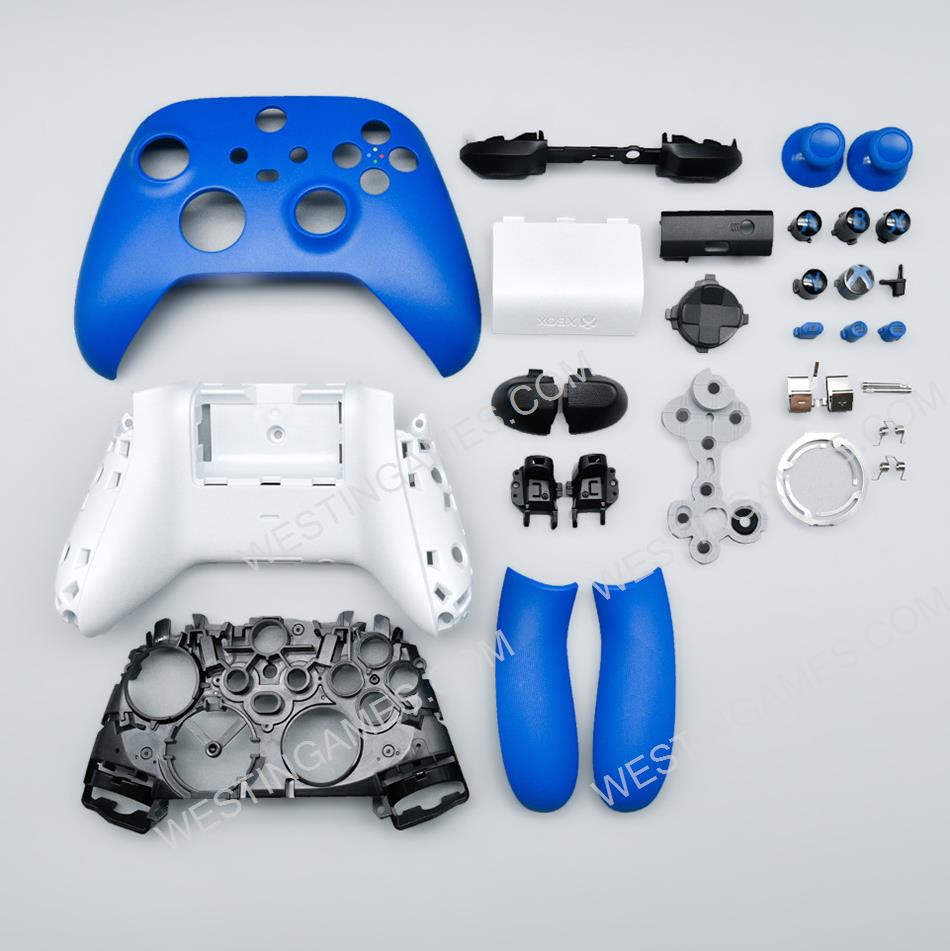 Full Housing Shell Cover Case with Key Button Set Replacement for XBOX Series S/X Wireless Controller - Blue