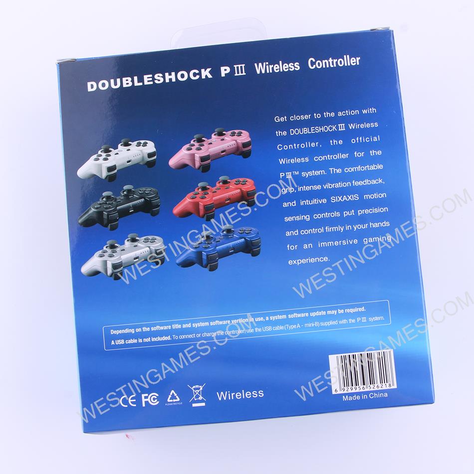 Bluetooth Wireless Controller with Blue Blister Packing for PS3 - Black 02