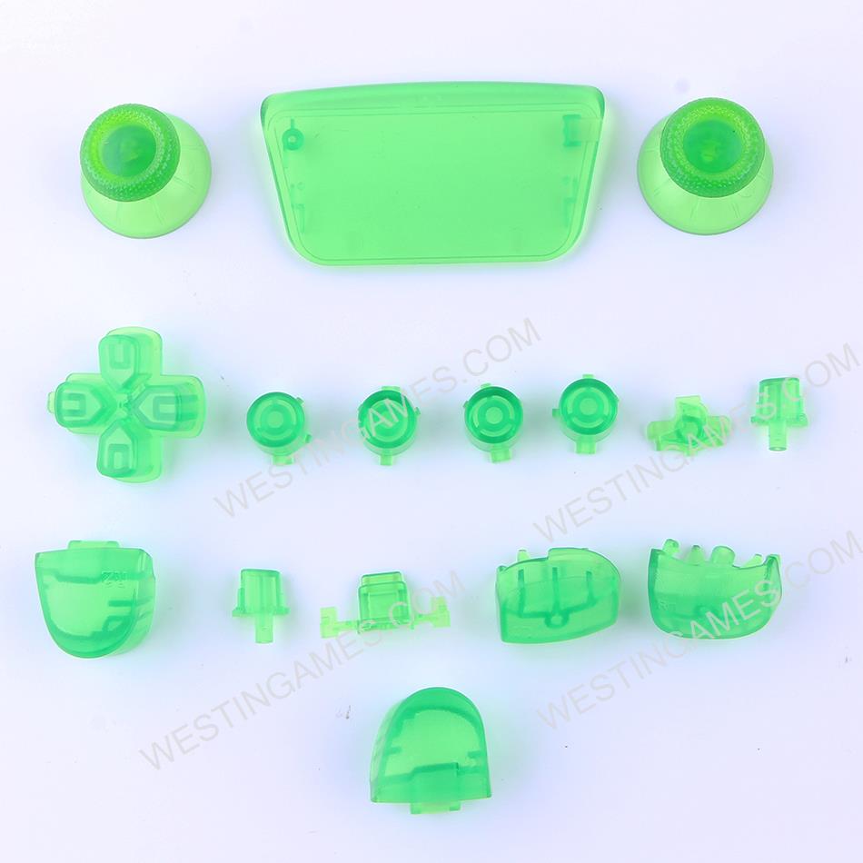 Complete Button Keys V2.0 for PS5 Controller Accessories 16pc Set - Clear Green