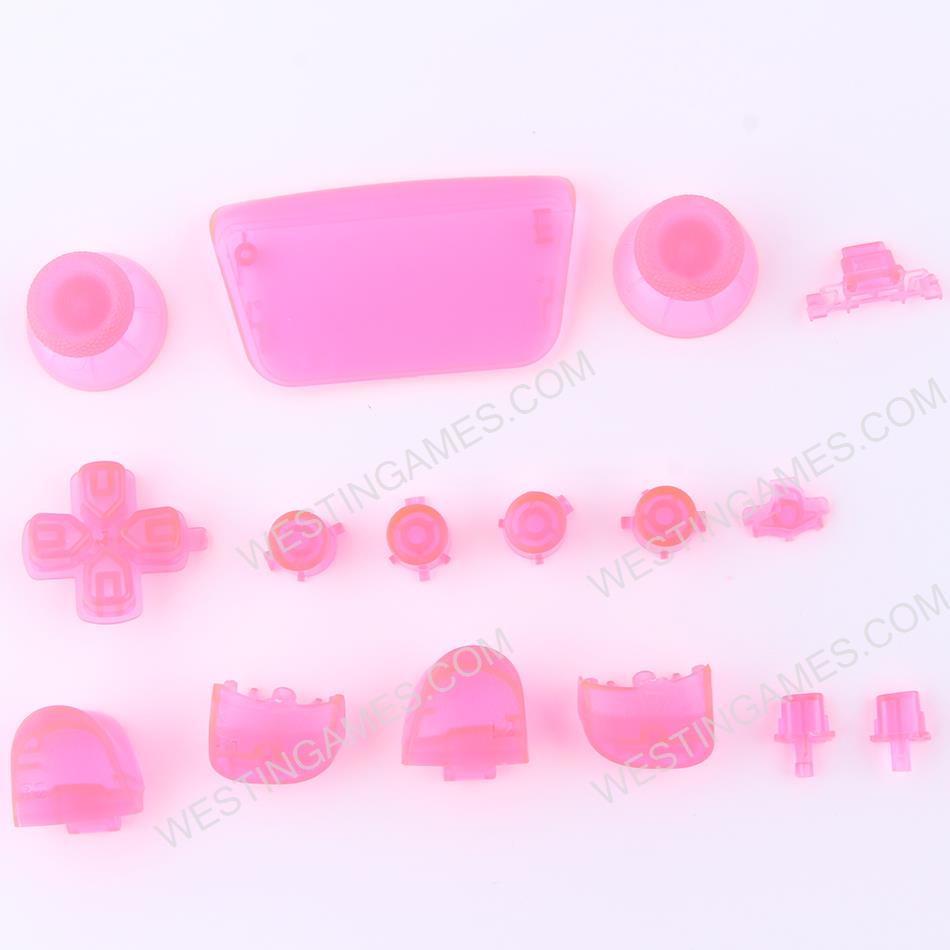 Complete Button Keys V2.0 for PS5 Controller Accessories 16pc Set - Clear Pink