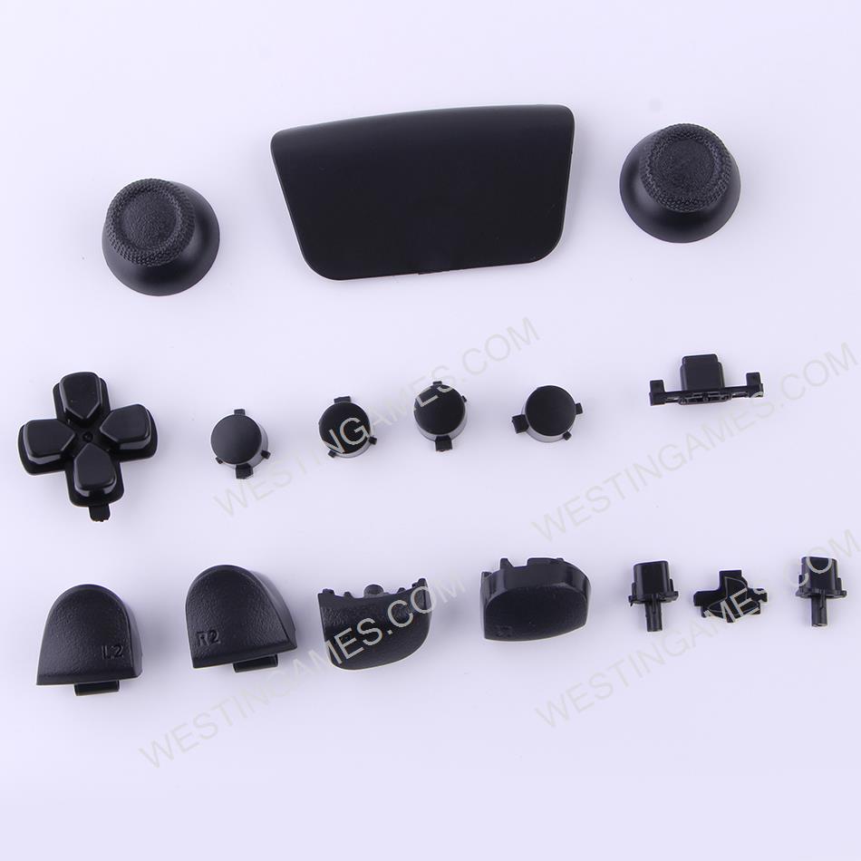Complete Button Keys V2.0 for PS5 Controller Accessories 16pc Set - Black
