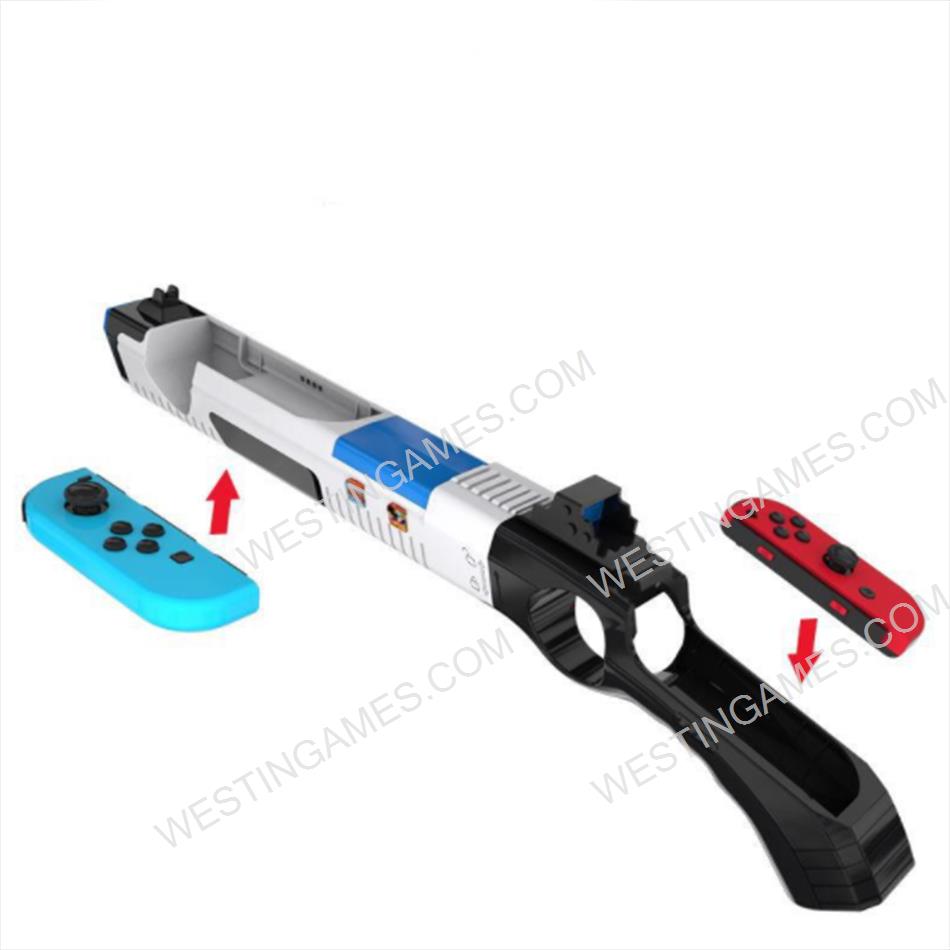 Gun Shaped Handgrip Sense Joystick Holder For Nintendo Switch/NS OLED Joy-con Black/White