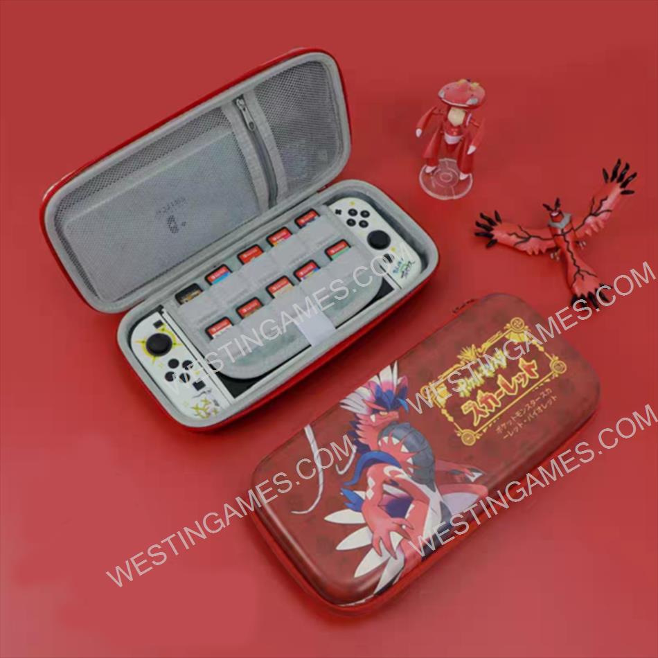 EVA Hard Carrying Case Travel Pouch for Nintendo NS Switch - Scarlet