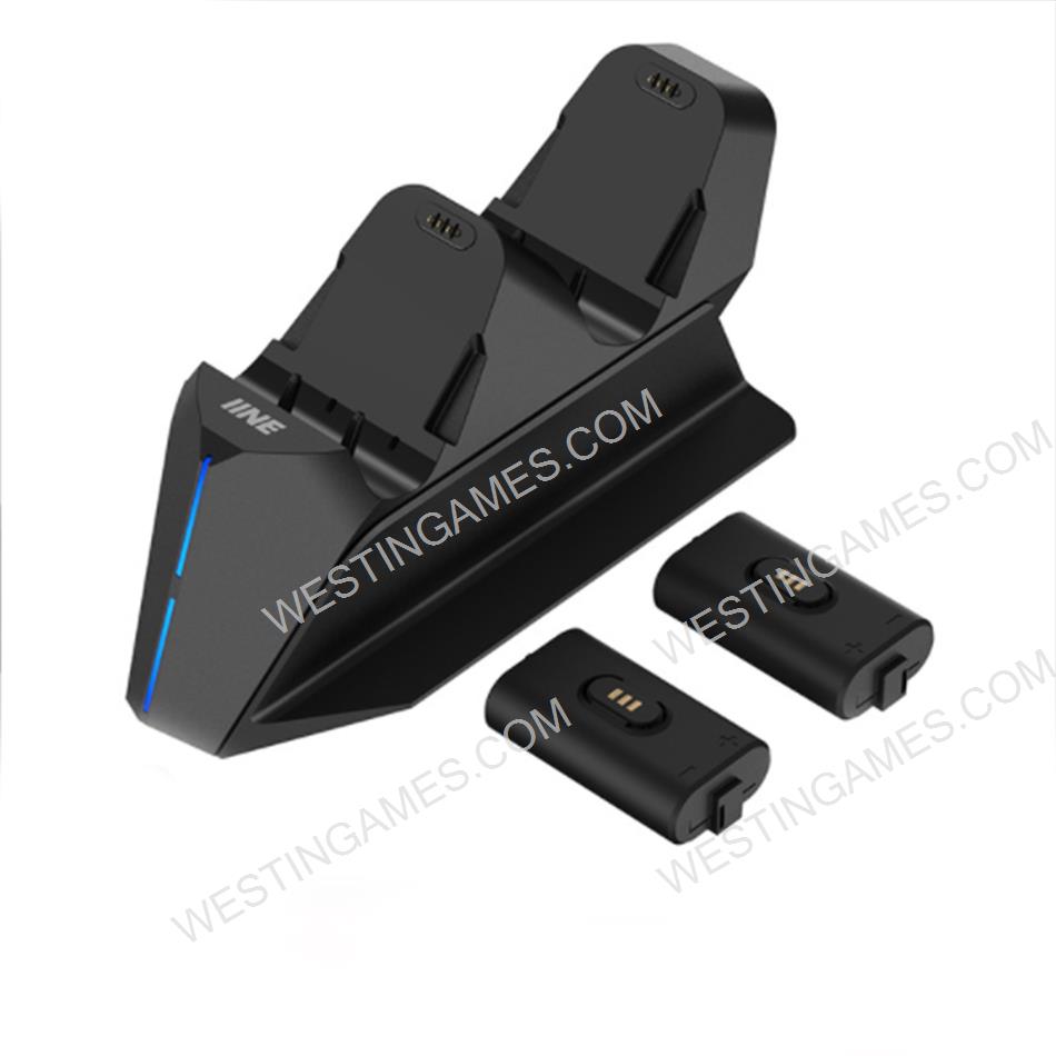 Dual Charging Dock with Charging Station LED Indicator and 1100mah Battery for XBOXONE and Series X Controller