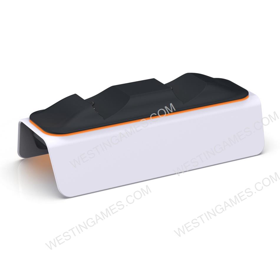 Dual Charging Fast Charger Dock Station with Breathing lamp for PS5 Controller White