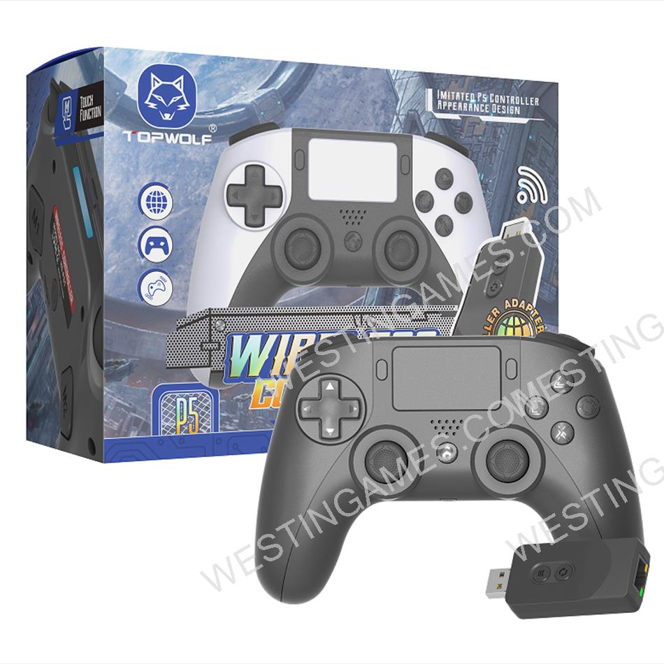 Wireless Gamepad Controller with Adapter 2 Back Key for PS5 Black