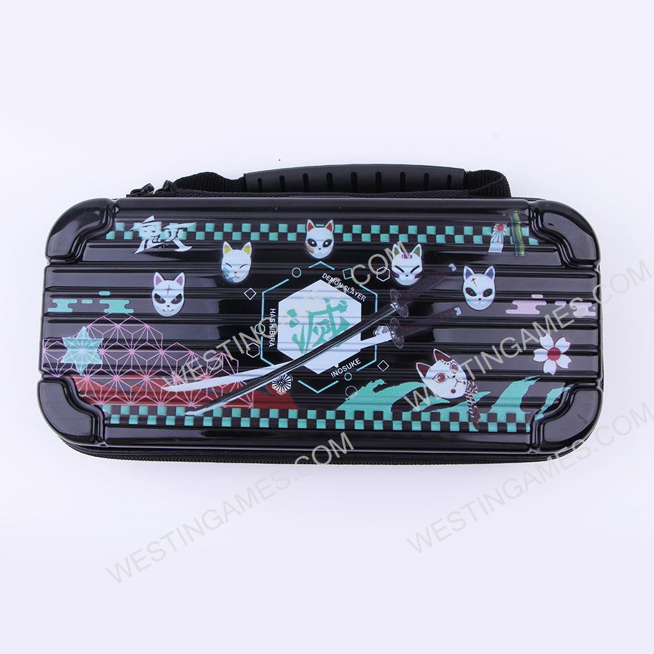 Black Protective Storage Hard Case Carrying Bag for Switch and OLED - Demon Slayer