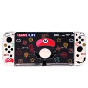 Soft Clear tpu+PC Grip Case and Ergonomic Shock-Absorption Flip Cover for switch OLED - Mario