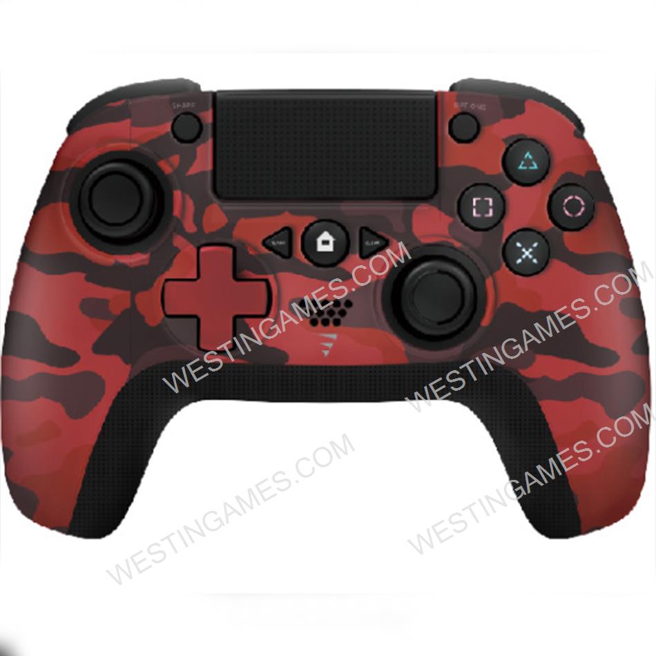 Wireless Bluetooth Controller with Rear Key Programmable and Turbo For PS4/PS3/PC - Camouflage Red