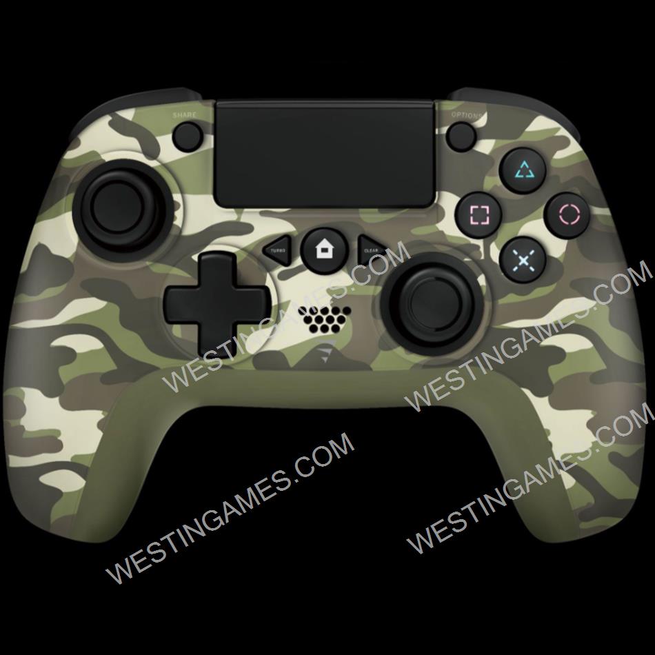 Wireless Bluetooth Controller with Rear Key Programmable and Turbo For PS4/PS3/PC - Camouflage Green