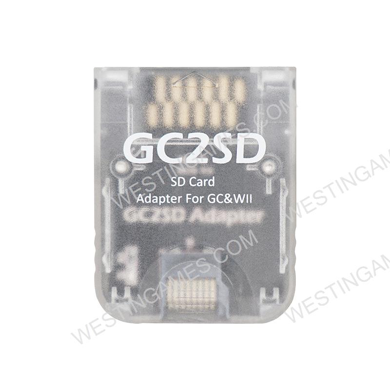 GC2SD GC To SD Card Adapter Memory TF Card Adapter SD Card Reader For NGC and Wii Game Console Clear