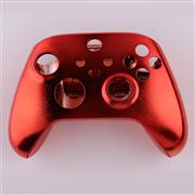 Replacement Mirror Chrome Top and Bottom Housing Shell Case for XBOX Series Controller - Red