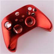 Replacement Mirror Chrome Top and Bottom Housing Shell Case for XBOX Series Controller - Red 02