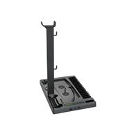 Multifunctional Cooling Stand with Cooler Discs Slot and Dual Controller Charging Dock Headphone Stand for PS5 Black