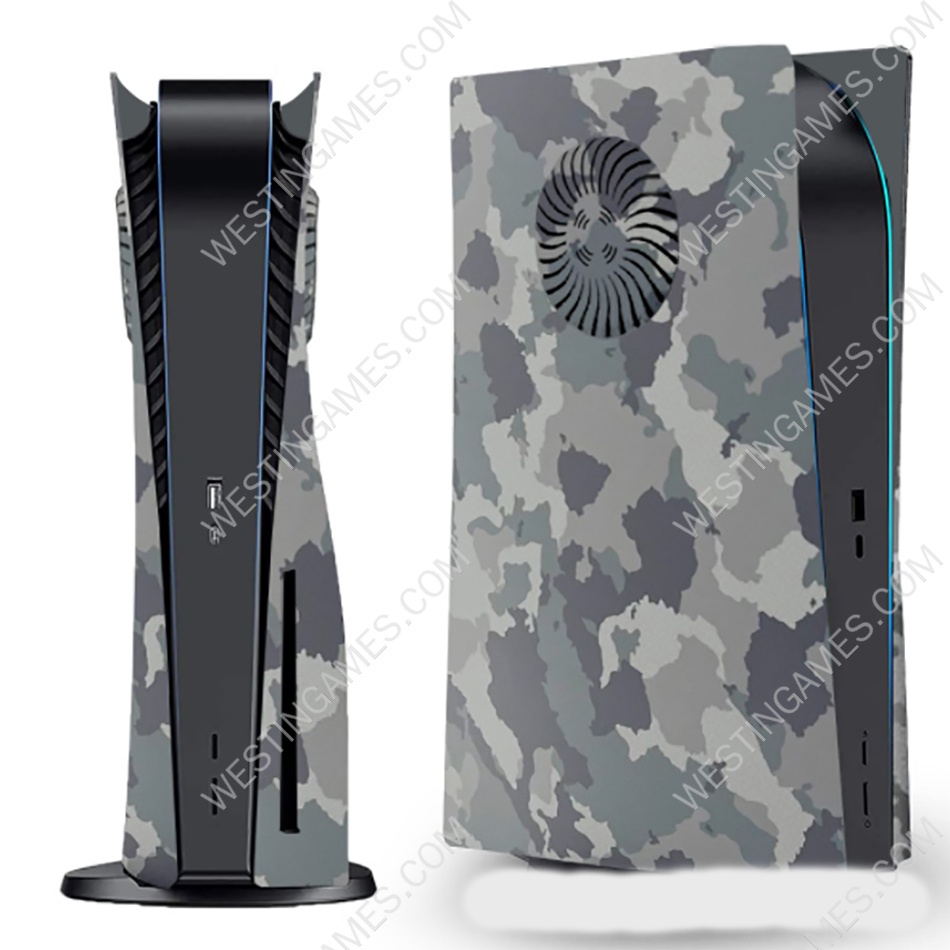 Replacement Housing Case Faceplate Cover with Vented Design for PS5 HUD System - Camouflage Grey