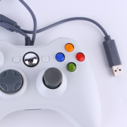 USB 2.0 X360 Shape Dual Shock Vibration Gamepad Controller for PC / Desktop / Laptop - White 06