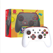 Wireless Gampad Controller with RGB Light and Rear Button Key for Switch OLED and Steam White