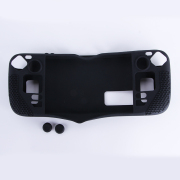 Game Console Case Soft Silicone Protective Cover Anti-Scratch Shockproof with Analog Grip for Steam Deck - Black