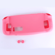 Game Console Case Soft Silicone Protective Cover Anti-Scratch Shockproof with Analog Grip for Steam Deck - Pink 02