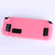 Game Console Case Soft Silicone Protective Cover Anti-Scratch Shockproof with Analog Grip for Steam Deck - Pink 04