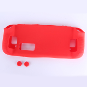 Game Console Case Soft Silicone Protective Cover Anti-Scratch Shockproof with Analog Grip for Steam Deck - Red 02