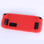 Game Console Case Soft Silicone Protective Cover Anti-Scratch Shockproof with Analog Grip for Steam Deck - Red 04