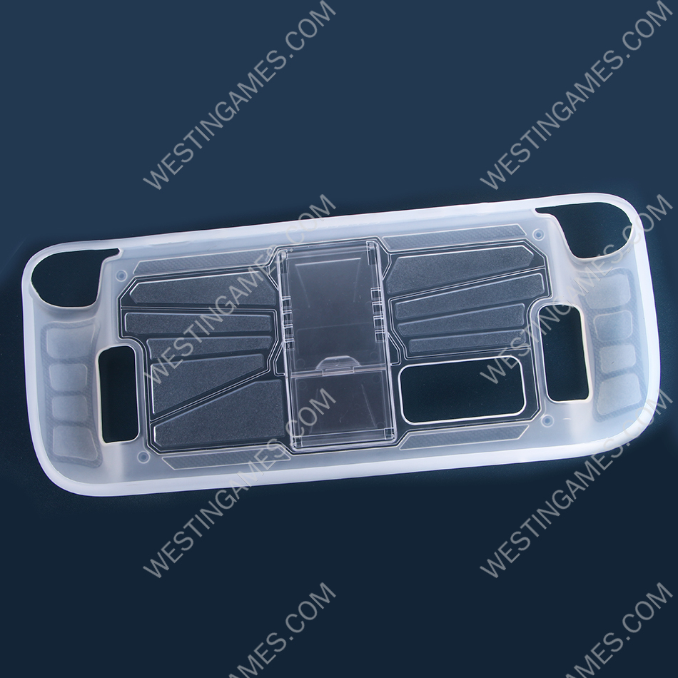 Comfortable PC Frame + tpu Grip Case and Ergonomic Shock-Absorption Cover for Steam Deck Clear