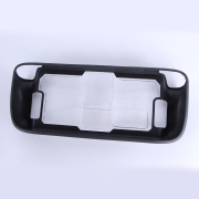 Comfortable PC Frame + tpu Grip Case and Ergonomic Shock-Absorption Cover for Steam Deck Black+Clear
