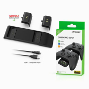 Dual Gamepad Charger with LED Display Wireless Gamepad Charger with 2 set Battery 1200mah For Xbox Series and One/X/S