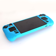 Game Console Case Soft Silicone Protective Cover Anti-Scratch Shockproof with Analog Grip for Steam Deck - Blue