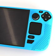 Game Console Case Soft Silicone Protective Cover Anti-Scratch Shockproof with Analog Grip for Steam Deck - Blue 05