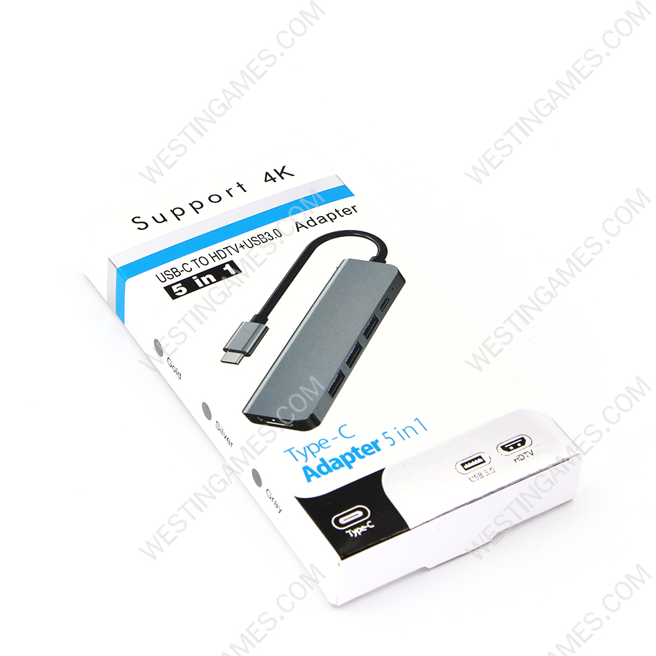 5in1 Docking Station Quick Transmission Multi-purpose Plug Play USB3.0 USB2.0 TF/SD-card Hub for Laptop Switch and Steam Deck