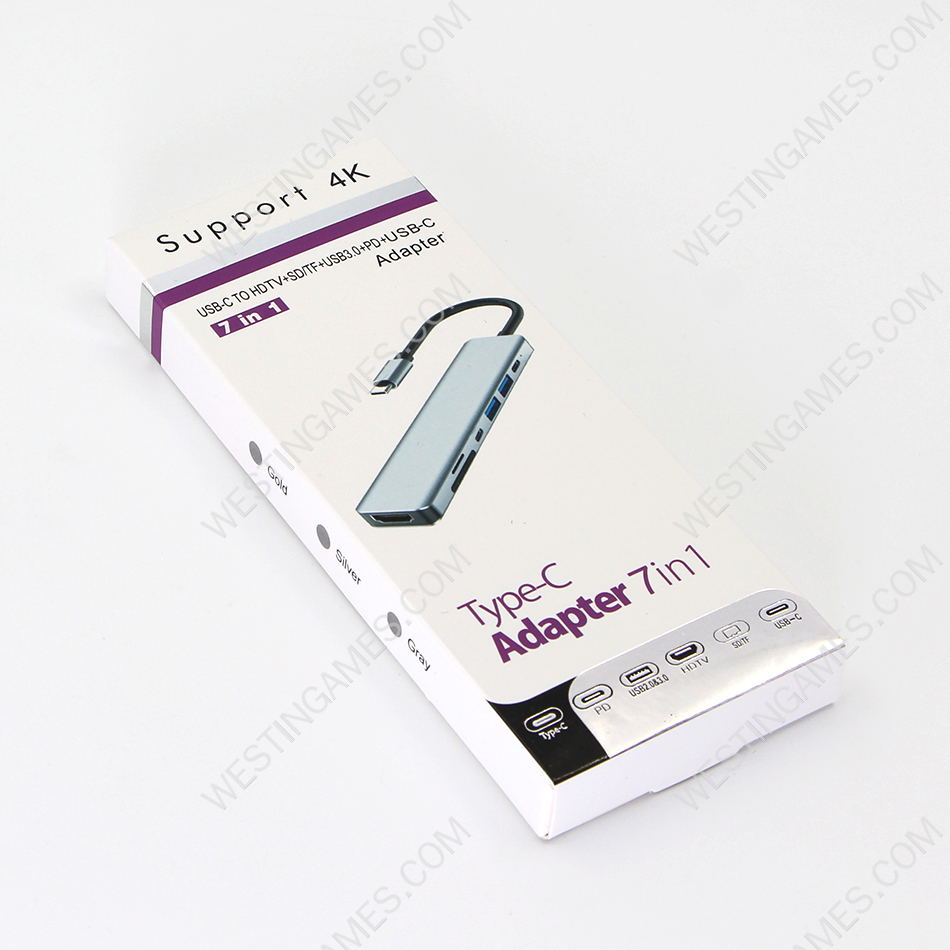 7in1 Docking Station Quick Transmission Multi-purpose Plug Play Gigabit Network 100mbps TYPE-C USB3.0 USB2.0 TF/SD-card Hub for Laptop Switch and Steam Deck