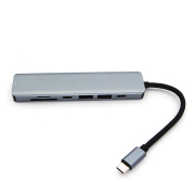 7in1 Docking Station Quick Transmission Multi-purpose Plug Play Gigabit Network 100mbps TYPE-C USB3.0 USB2.0 TF/SD-card Hub for Laptop Switch and Steam Deck 04