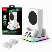 RGB Light Controller Charging Vertical Stand with Cooling Fan and 2PCS Battery for XBOX Series S Console