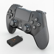 Wireless Gamepad Controller with Adapter and Back Key for PS5 Games Black