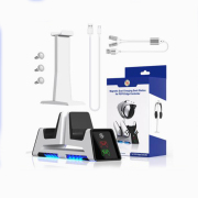 Multifunctional Magnetic Dual Charging Edge Controller Dock Station with Headphone Stand Storage For PS5 VR2