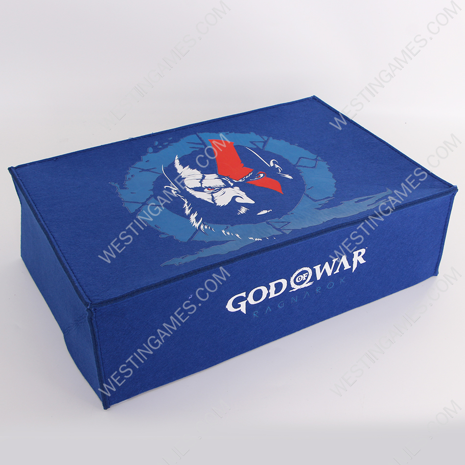 Horizontal Blue Protective Dust Prevent Cover Sleeve for PS5 Console - God of War
