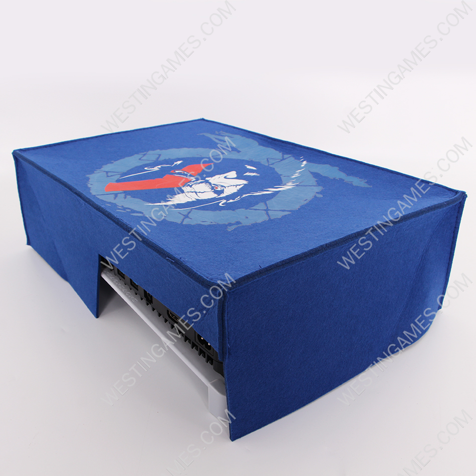 Horizontal Blue Protective Dust Prevent Cover Sleeve for PS5 Console - God of War 04