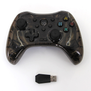 Wireless Game Controller RGB Glare Game Hand Joystick Controller with USB Receiver for Switch PS3/PC/TV BOX Transparent White 02