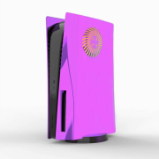 Mirror Chrome Replacement Housing Case Faceplate Cover with Vented Circle Design for PS5 HUD System - Purple