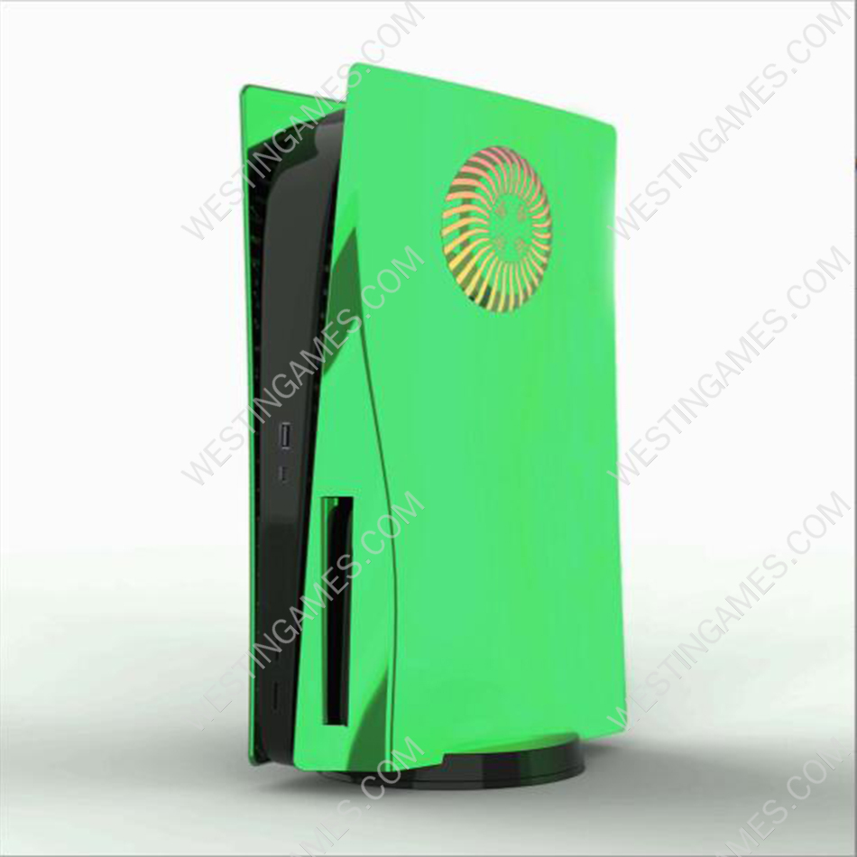 Mirror Chrome Replacement Housing Case Faceplate Cover with Vented Circle Design for PS5 HUD System - Purple