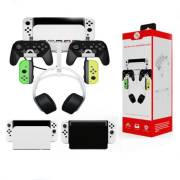 Multifunctional Wall Dock Stand Earphone Gamepad Control Wall Mounted Storage Shelf for Switch OLED White