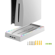 Game Console Wall Bracket Holder with 3 USB Hub and RGB Light For PS5 HUD and DE Console