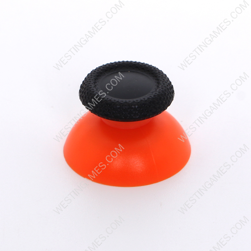 Replacement 3D Analog Top Cover Shell Thumb Stick Cap for PS5 Controller - Black and Orange