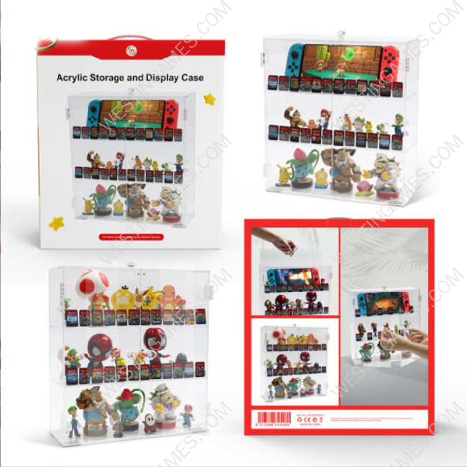 Acrylic Transparent Storage Display Cabinet Game Toys/Switch Console/Game Card Storage for Switch